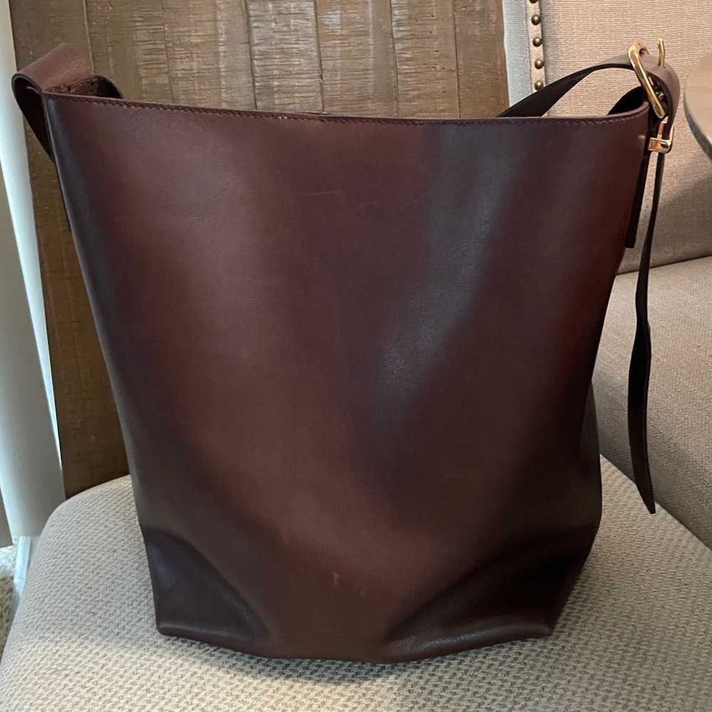 Madewell Brown Essential Bucket Leather Tote